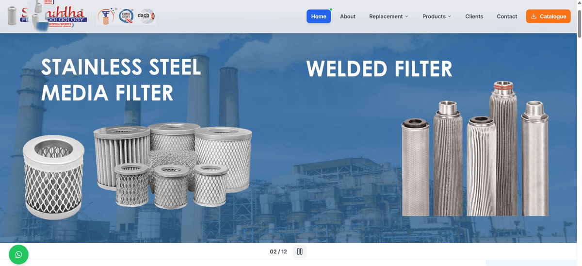 Filtration Systems Portal - Scalable Software Architecture & Custom Web Platform