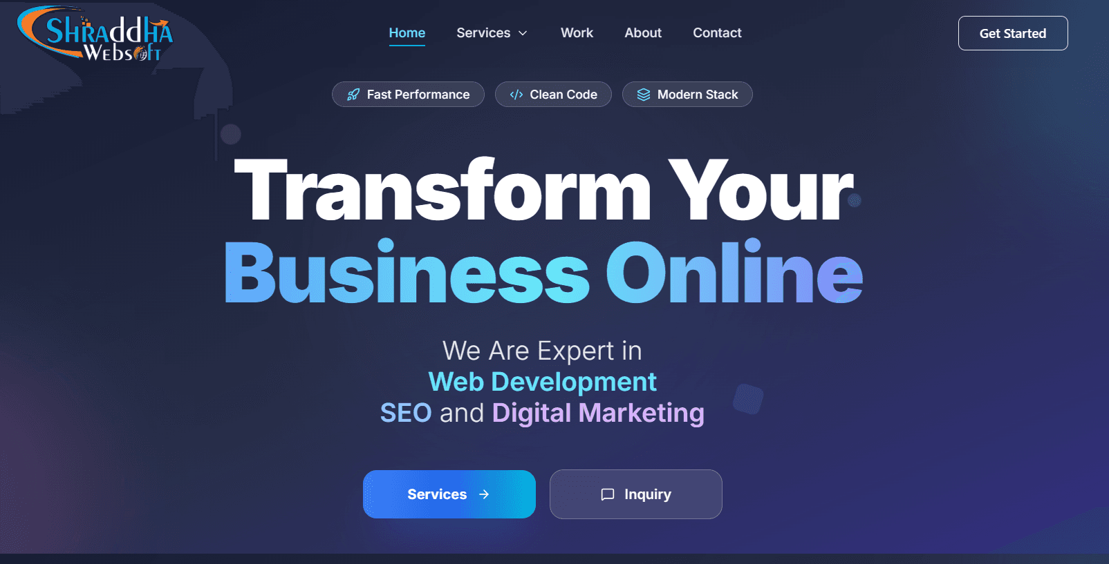 Shraddha Websoft Agency Website